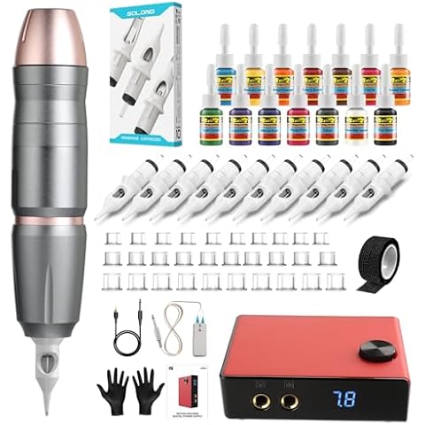 Solong Professional Tattoo Kit with Ink Cover