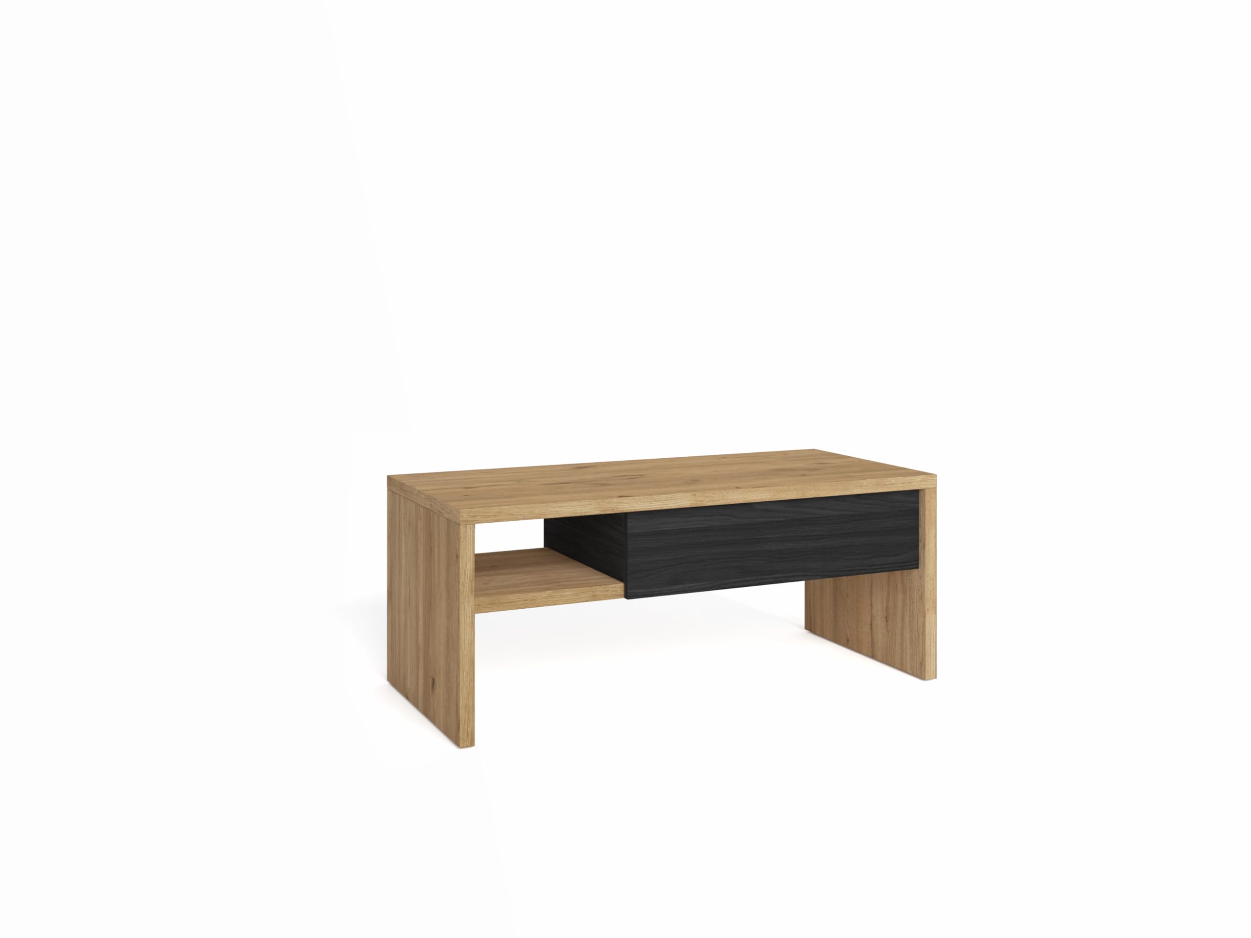 Skraut Home | Mesa de Centro Elevable | Mesa Auxiliar Salón Comedor | 110x50x45 cm | Mesa de Comedor | Estilo Moderno | Roble y Negro