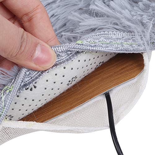 Wakects Heizmatte für Hunde und Katzen 40 x 40 cm, Heizdecke für Haustiere, abnehmbar und waschbar, Bett für Hunde und Katzen (Silbergrau)