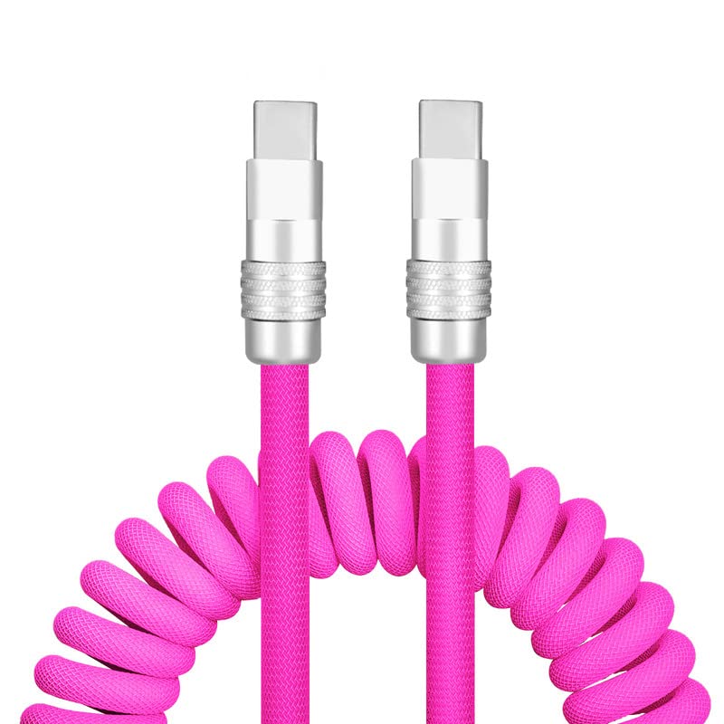 Miniatura 9 de GentsStride Curly Chubby - Cable de carga rápida retráctil duradero USB A a tipo C, conector de puerto para teléfonos, tabletas y más, negro, tipo C