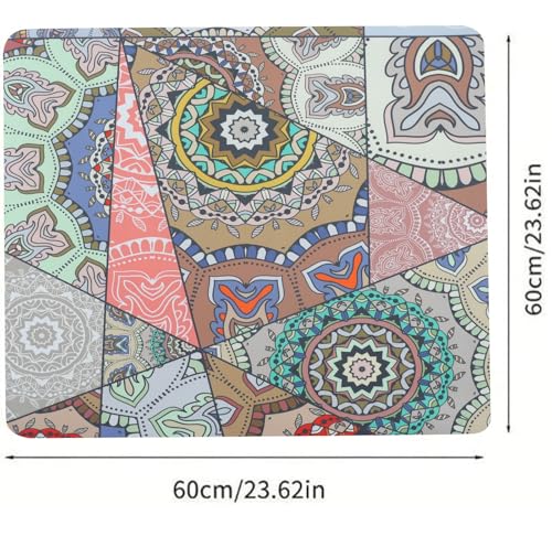 Image of HomeCloud Washing Machine Protective Mat for Top of Washer and Dryer - Non-Slip Waterproof Dust Cover for Laundry & Kitchen (60 x 60) (Multi Trinagle)