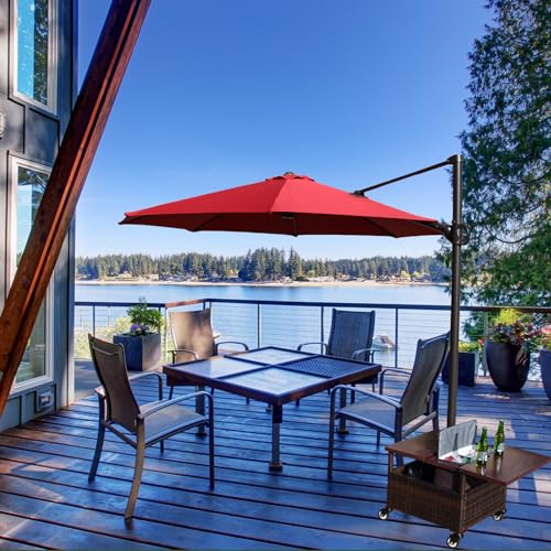 GENSHED 4-in-1 Multi-Functiobn Mobile Umbrella Base. Combing Umbrella Side Table, Umbrella Base, Cooler & Shelf for Speaker Into One. Moveable with Your Umbrella at Full Weight.