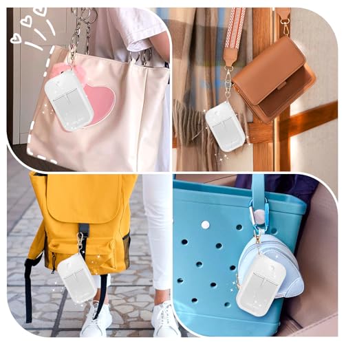 Palksky Hand Sanitizer Spray Case for Touchland,Silicone Case with Keychain for Power Mist and Glow Mist1 fl oz(Glitter Sequin White),Travel Size - Thumbnail 6