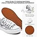 Adokoo Canvas Tennis Shoes for Women Low Top Casual White Beige Flower Sneakers for Women Lace Up Fashion Comfortable Walking Shoes (Beige Flower,8.5)