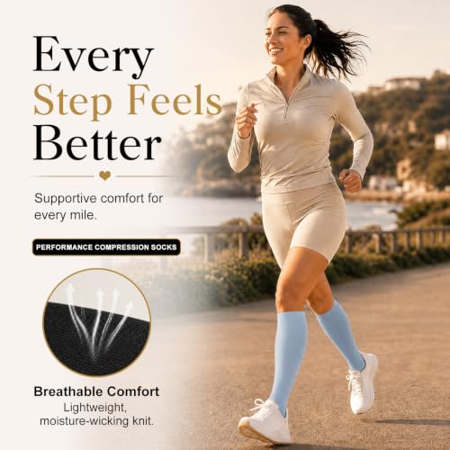 Image of Laite Hebe 4 Pairs-Compression Socks for Women&Men Circulation-Best Support for Nurses,Running,Athletic