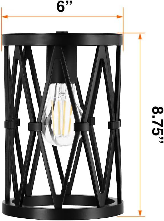 LEDVANCE Sylvania 8" Mini Pendant Light with Adjustable Height, Hardwire/Accessories Included, Indoor, Black Matte Finish - 1 Pack (63589)