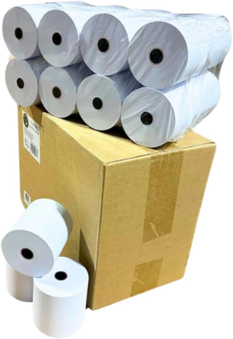 BAM POS 3" x 150' 1ply Bond Receipt Paper Rolls for Kitchen Impact Printers TMU200 SRP275 Star SP700 Suitable For Printing Kitchen Tickets and Order Receipts (24 Rolls Per Case)