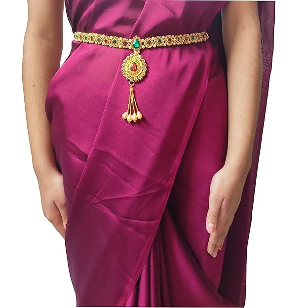 Gold Polished Full Waist Stone Finish Waistchain/Kamarband/Ottiyanam for Women And Girls Wear On Saree/lahnga/Jense And Ethnic Wear-image-28