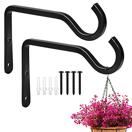 Chstarina 2 Stück Pflanzenhalterung Blumenampelhalter Wandhaken Schwarze...