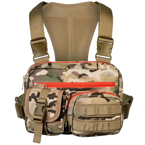 Tactical Chest Rig for Men and Women - Versatile EDC Chest Bag for Hunting Fishing Hiking and All Outdoor Pursuits - Lightweight Harness Pack Vest Suitable for Running