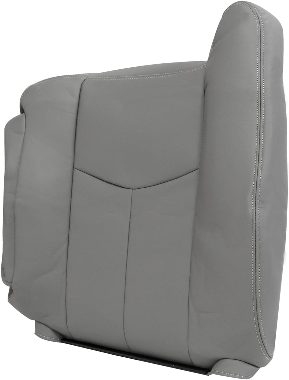 Priprilod #922 Gray Leather Driver & Passenger Bottom & Top Lean Back Seat Cover & Armrests Cover Compatible with Chevy Silverado Sierra Tahoe Suburban Avalanche Yukon Yukon XL 2003 2004 2005 2006
