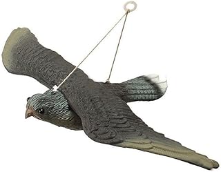 Bird Control Bird Scarers for Gardens Flying Hawk Decoy Bird Deterrent Swoop Flying Falcon Decoy Bird Scarer Large with Hanging Strings Realistic Fake Owl Lifelike for Garden Decoration Fake Scarer