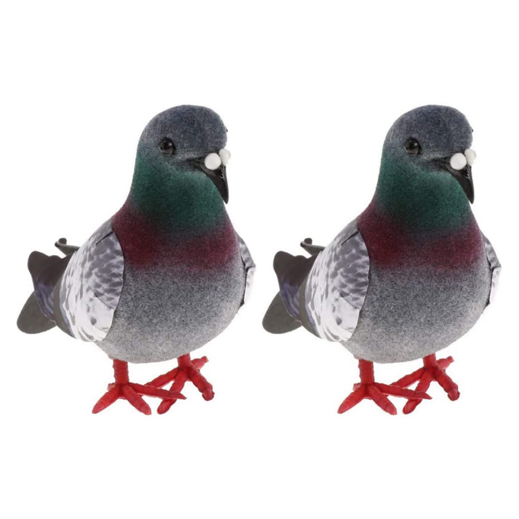 Peosaard Artificial Foam Bird Lifelike Feathered Doves Simulation Pigeon Ornaments Random Color 2PCS, Artificial Foam Bird