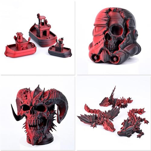 Image of OVV3D Matte PLA Filament 1.75mm, Red Black Dual Color PLA 3D Printer Filament,High Speed 3D Printing, + /-0.02mm 1kg