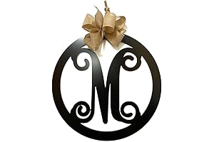 Metal Wreaths for Front Door - PK Décor Initial Décor