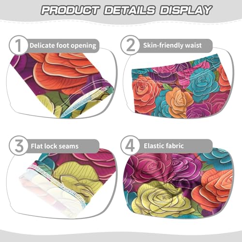 Kids High Waist Color Rose Flower Leggings for Toddler Girls 4T 202b29183