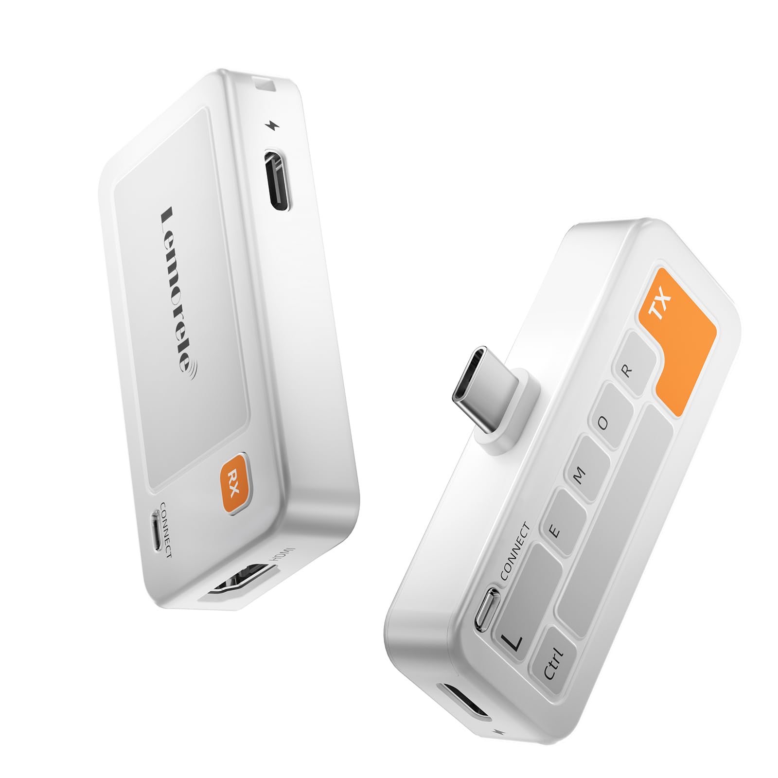 Lemorele Transmisor y Receptor USB C inalámbrico, 50M Plug&Play 5G HDMI transmisión inalámbrica para Streaming de Video y Audio Desde USB-C i-Phone/Tablet/Laptop a Monitor o proyector