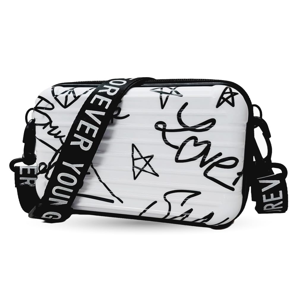 3D Sling Box Bag/Forever Young Sling bag/Cross body Shoulder bag/Stylist Cosmetic Bag/Trendy Suitcase Type Bag For Girls