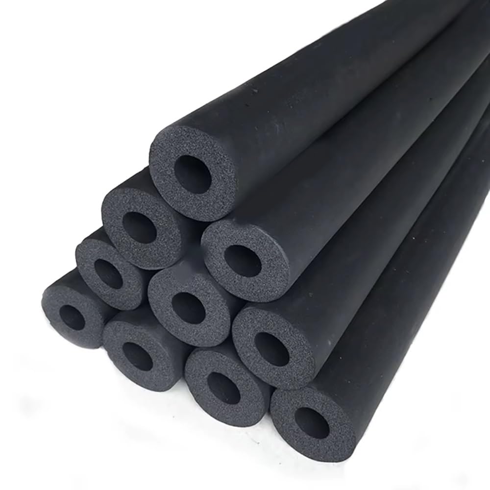 Tubo aislante de espuma PPR negro de 1,7 m, protector anticongelante de 9 mm de espesor for tuberías de agua y CA, 1 unidad(16x9mm)