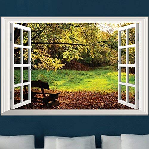 Home Find Fake Window Wall Decal View A Corner Of Garden Faux Windows For Wall Stickers 3D Removable Murals Self Adhesive Vinyl Decor Bedroom Living Room Nursery Home Decoration 23 Inches X 15 Inches #TOP4