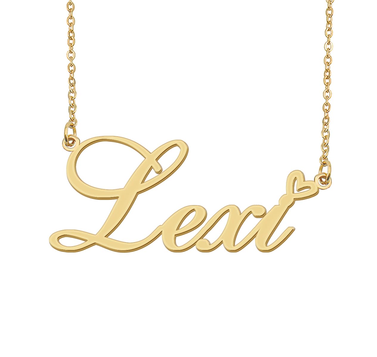 AoloshowPersonalized Heart Name Necklace Gold Custom Any Names Stainless Steel Jewelry for Womens Graduation