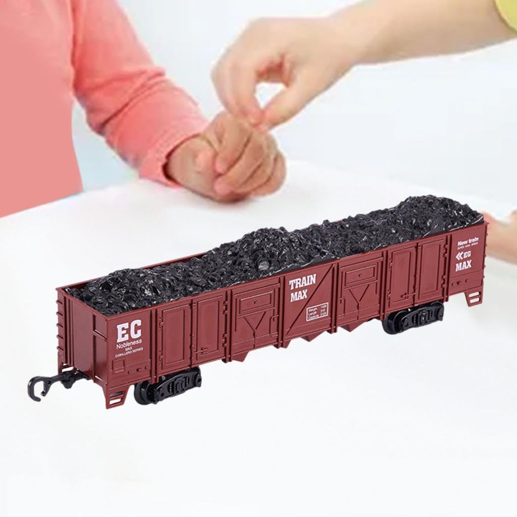 Set of 2 Train Carriage Models for Railway Track, Educational Toy for Kids, Red