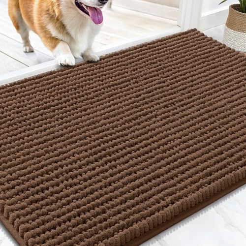 OLANLY Dog Door Mat for Muddy Paws 30x20, Ultra Absorbent Chenill...