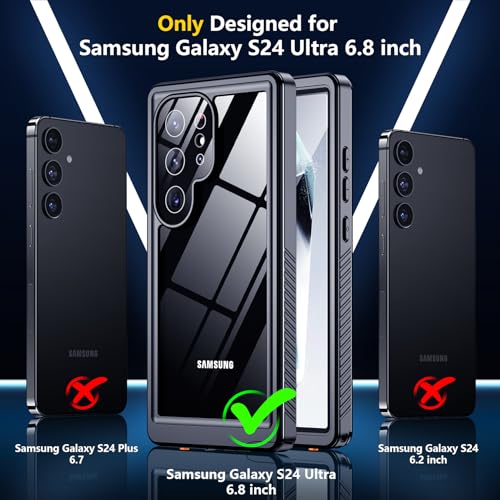 Image of SPIDERCASE Designed for Samsung Galaxy S24 Ultra Case, Waterproof Built-in Screen Protector [12FT Military Shockproof] IP68 Waterproof Full-Body Heavy Duty Anti-Scratched Rugged Case-Purple