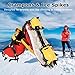 equlup 10 Teeth Ice Cleats Crampons, Crampons Strap Binding Type Ice Grips Slip Resistant Cleat 8.1-12.2in Anti Slip Spike Ice Ice Spikes for Hiking