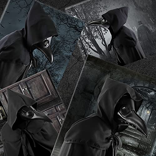 Nc Halloween Plague Doctor Mask Plague Doctor Costume Obito Mask Steampunk Horror Scary Costume Props For Party Prom Gifts Set(3-Pc Set) thumb #2