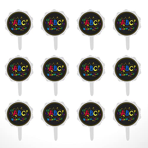 ABOOFAN 24 Pcs Funny Sobersert Cake Picks de Volta à Escola Frutas Pick Picks Bolo Picks