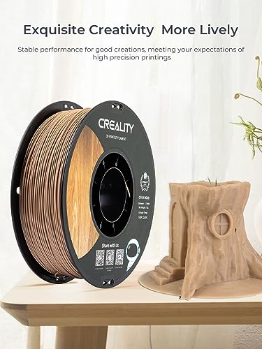 Image of Creality Wood Filament PLA 2kg, 3D Printer Filament 1.75 mm, Smooth Silk Texture, Toughness, 1kg(2.2lbs) /Spool Printing Filament, for All Printers (Wood)