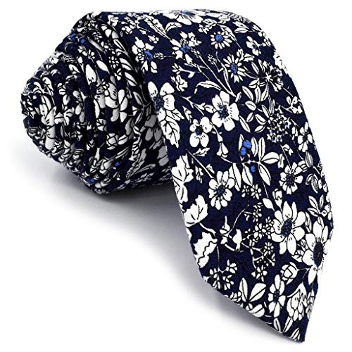 S&W SHLAX&WING =Corbatasde algodónpara Hombres corbata delgada con estampado floral