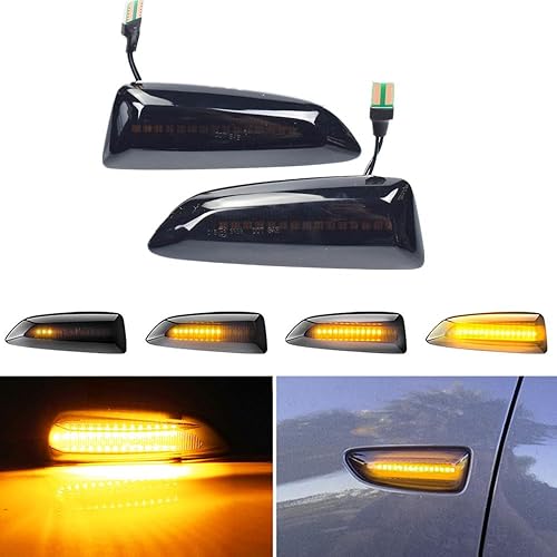 Miniatura 7 de Lámpara de señal de giro LED para guardabarros delantero compatible con Opel Astra J Astra J K Zafira C Insignia B Grandland X (cristal)
