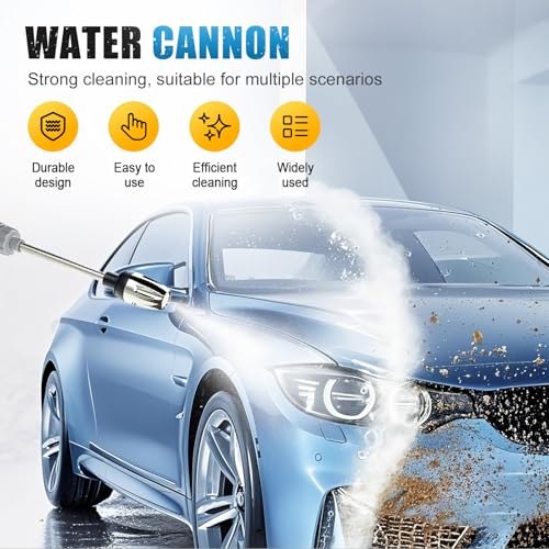 Multifunctional High Pressure Washer Wand, Upgraded Turn Hose Into Pressure Washer, Portable High PressureWasher for Garden, Car, Courtyard, Home, Three Spray Modes (Water Gun + Connector + Foam Pot)
