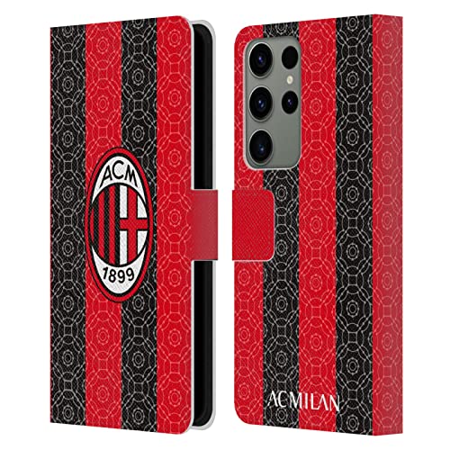 Funda AC Milan Samsung S23 Ultra 5G Carcasa Cuero Tarjetero Protector Tipo Libro Flip Cover