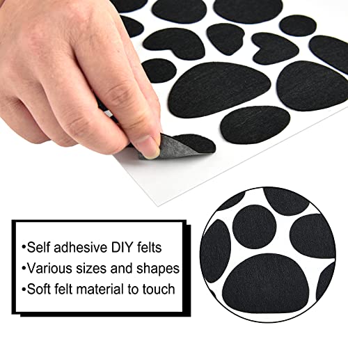 Coopay 12 Sheets Black Adhesive Felt Circles Felt Pads Spotty Dog Style 288 Pieces Irregular Shape Dots for Halloween DIY Sewing Projects Costume by Coopay - Used condition - Image 4