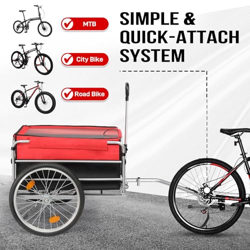 Ktaxon Bike Cargo Trailer, Heavy Duty 220 lbs Bicycle Wagon