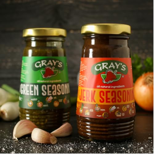Grays Authentic Jamaican Jerk Seasoning & Green Seasoning | 2 Pack | Perfect For Seasoning | Suitable for Meat & Vegetarian Dishes