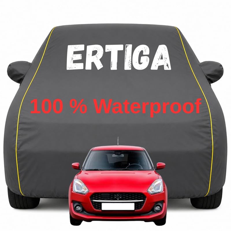 Image of Durable Full Body Waterproof Ertiga Car Cover | Premium Polyester Grey Cover | Custom Fit Vehicle Protection | UV Resistant, Dustproof, Scratch Resistant, Heat & Wind Protection