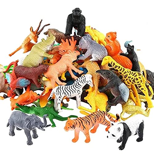 TRIPLC MOOLYAVAAN Products Safari Animals Figures Toys Jumbo Wild Zoo Animals Figurines African Jungle Animals Playset with Elephant, Giraffe, Lion, for Kids Janmashtami Toddlers (Pack of 24)