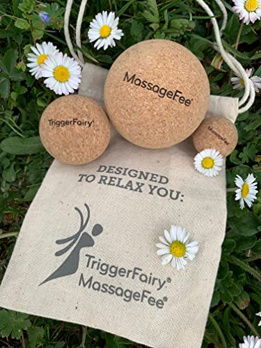 MassageFee Korkballset - 3 Massagebälle aus Kork. Selbstmassage von Triggerpunkten & Faszien der Füße, Waden, Gesäß, Nacken, Schulter & Rücken. - Image 6