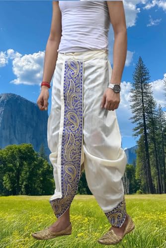 Image of Men's Ready to Wear Pant System MARWADI Embroidered Dhoti for Marriage, Party, Pooja, Festival etc. (GC009)