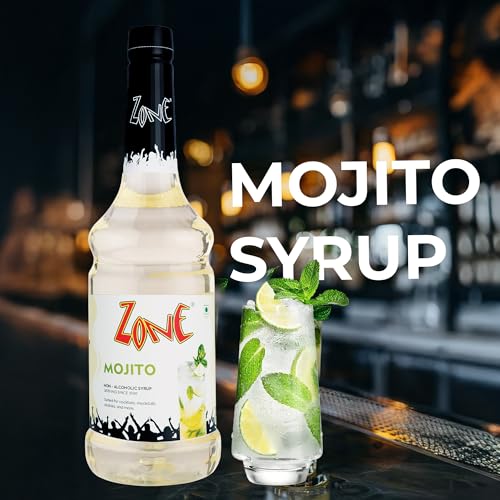 Image of Zone Mojito Syrup 1000ml | Pure Mint Flavor for Mocktails, Cocktails, Lemonades, Iced Teas & More | 35+ Flavours (Pack of 3)