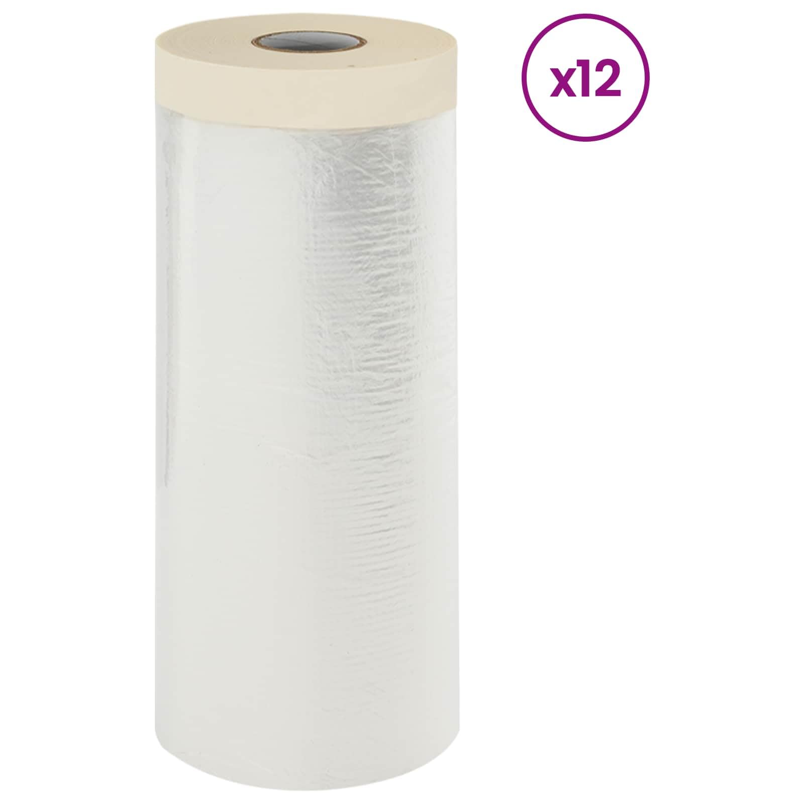 Staubschutzfolie mit Klebeband 12 Stück Abdeckfolie für Renovierung Möbel und Boden 140 x 3300 cm