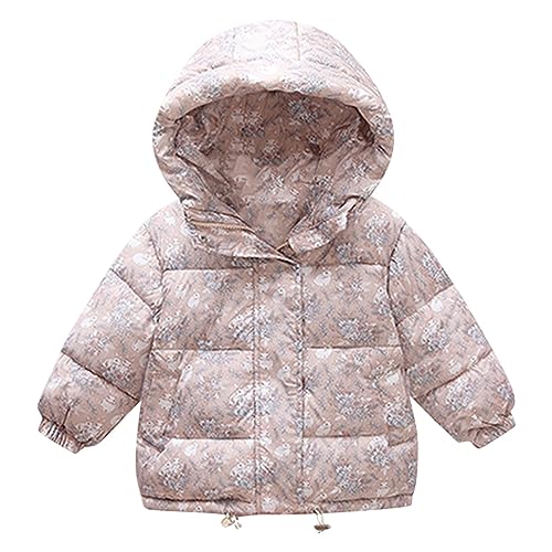 Toddler Baby Hooded Down Jacket Boys Girls Kids Floral Thicken