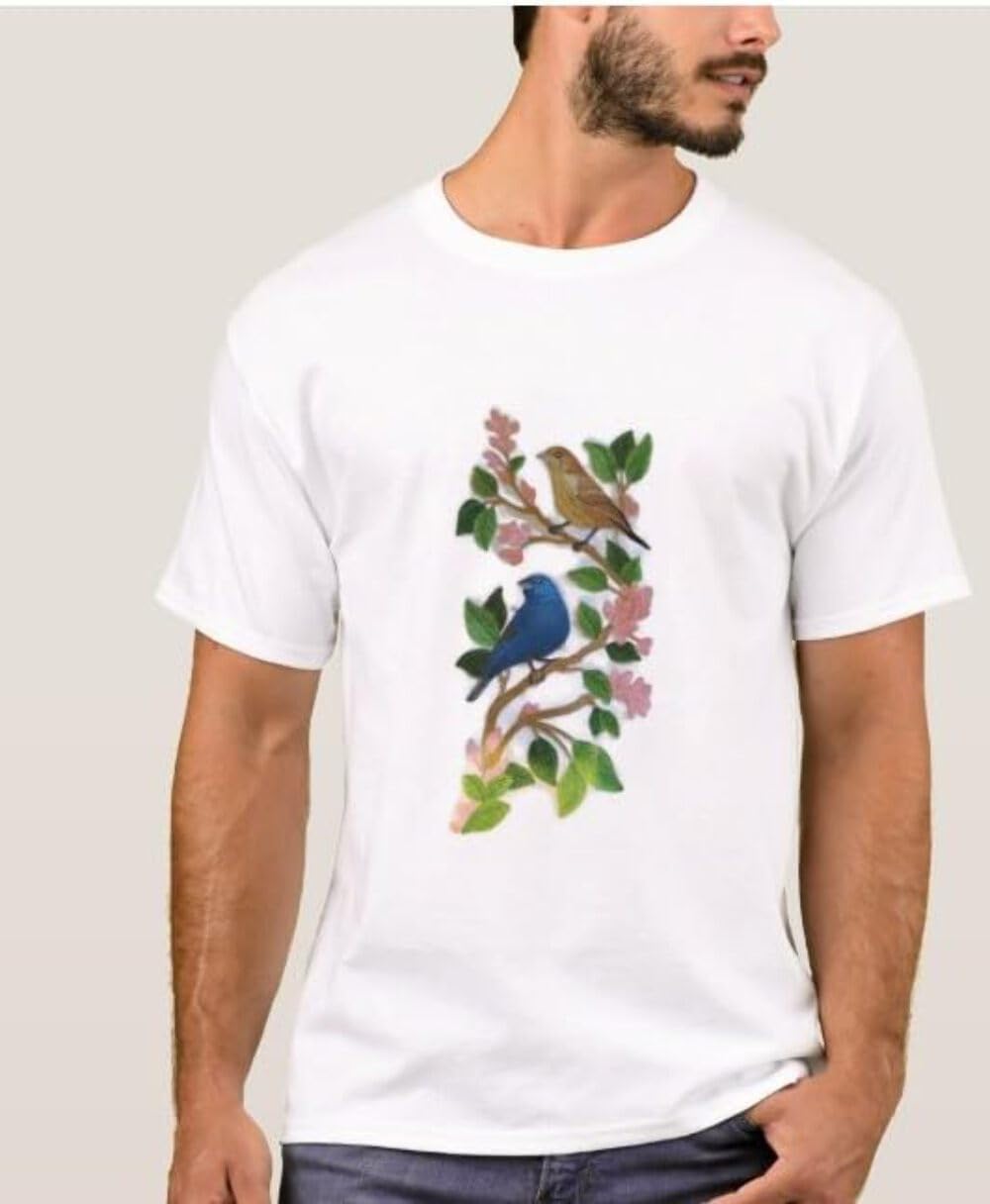 Nature Weaved in Threads, Amazing Birds Kingdom [Indigo Bunting Panel ] [Custom and Unique] Embroidered Iron on/Sew Patch [11.74" *6.09"] [Made in USA]