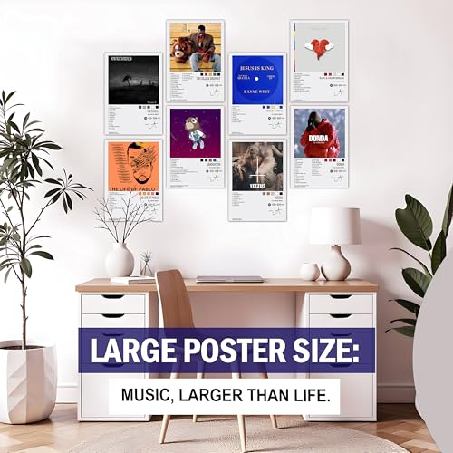 Image of WONDER HUB Wall Posters 8x12 inch (A4 Size) Included Self Adhesive on Back Wall Decor Posters Wall Art For Bedroom, Living room, Office, Dining Room (Kanye West)