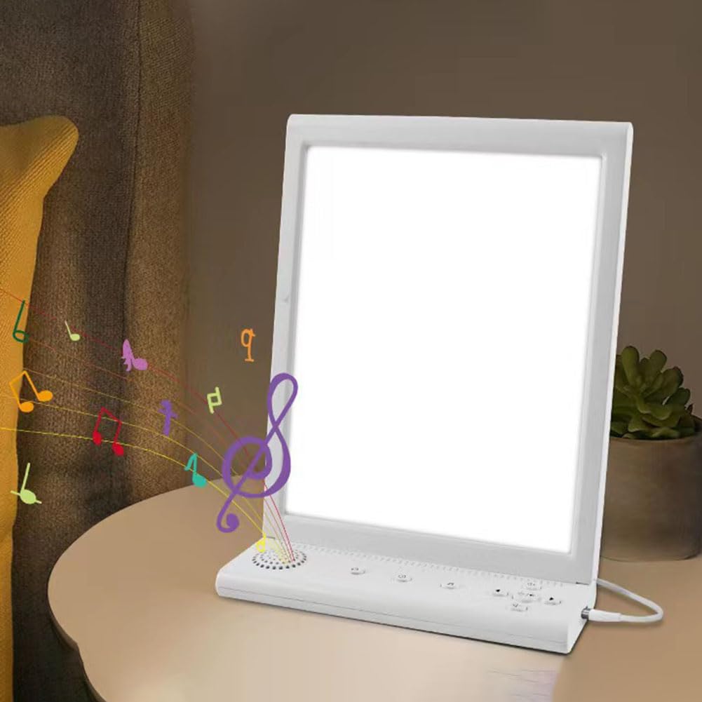 Tageslichtlampe mit 10 Weißes Rauschen LED Lichttherapielampe 20000 Lux Daylight Lampe Touch Control und Verstellbarer Sonnenlicht Lampe 3 Farbtemperaturen 6 Timer Tageslichtleuchte Simulation