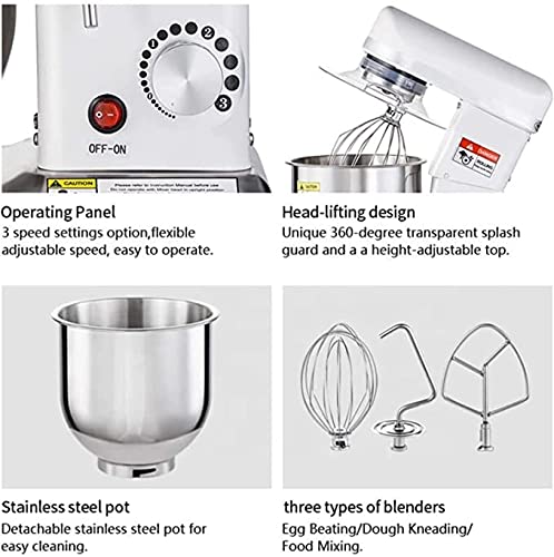 Küchenmaschine,6 Geschwindigkeiten Knetmaschine,10Liter Edelstahlschüssel Rührgerät 500W Zubehör Inbegriffen Ideal Zum… – Bild 3